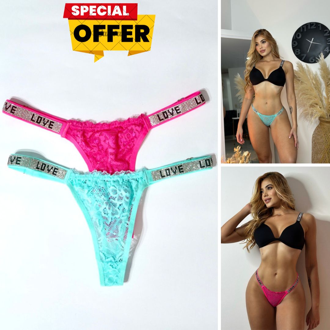 2 TANGA ENCAJE ESTILO EUROPEO