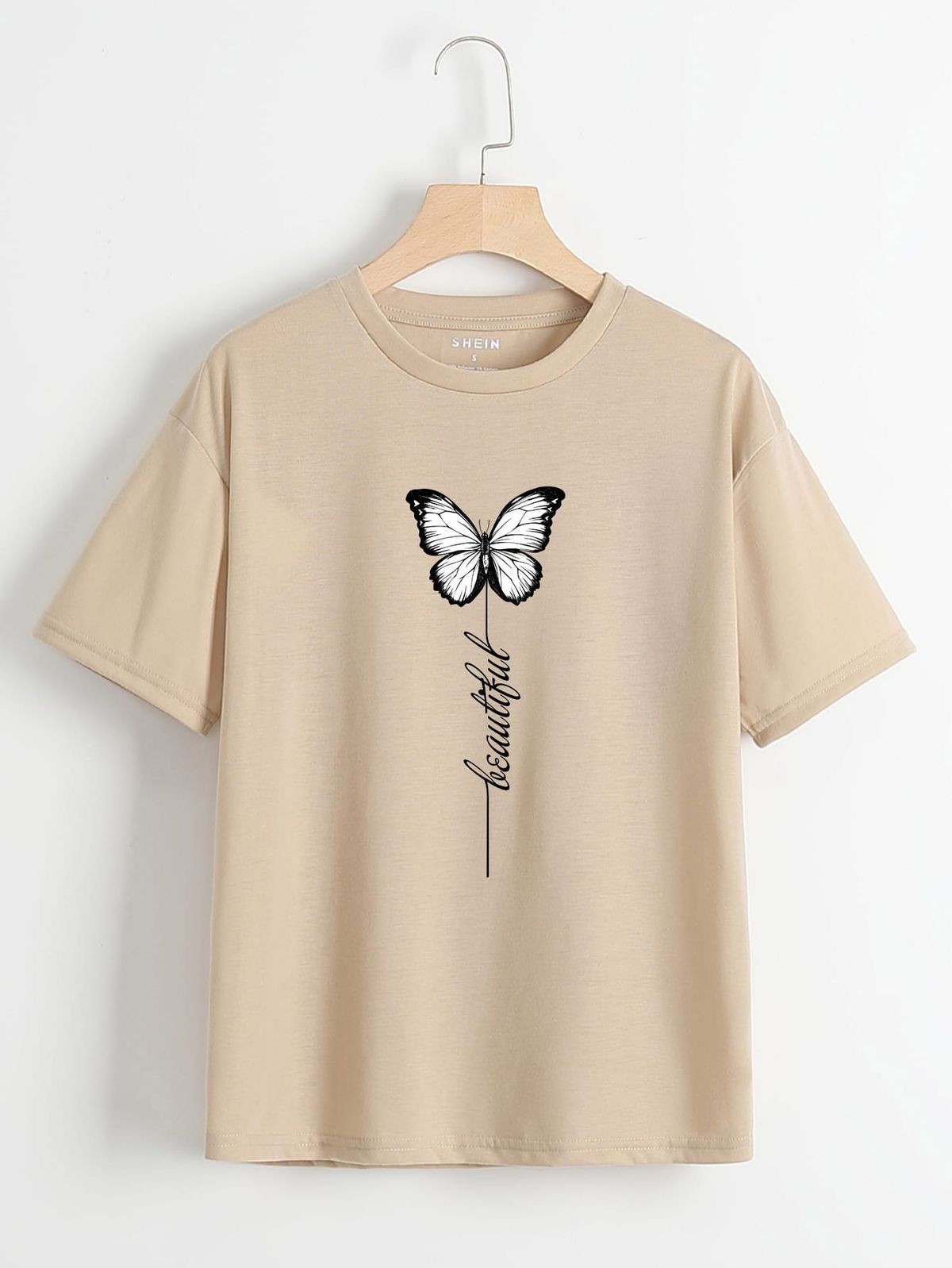 CAMISETA DAMA CAMEL MARIPOSA BEAUTIFUL