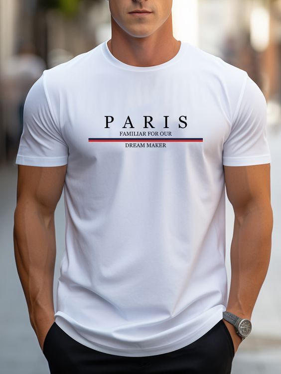 CAMISETA HOMBRE BLANCA PARIS FAMILIA FOR OUR
