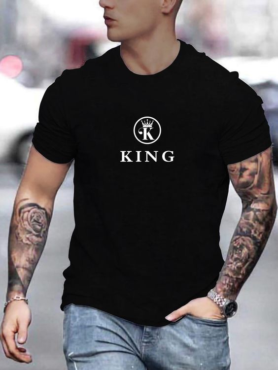 CAMISETA HOMBRE NEGRA NUEVA KING