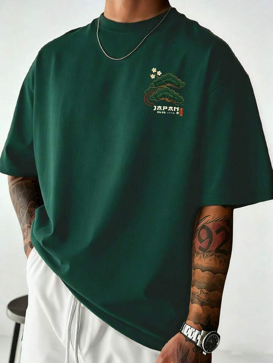 CAMISETA HOMBRE VERDE JAPON