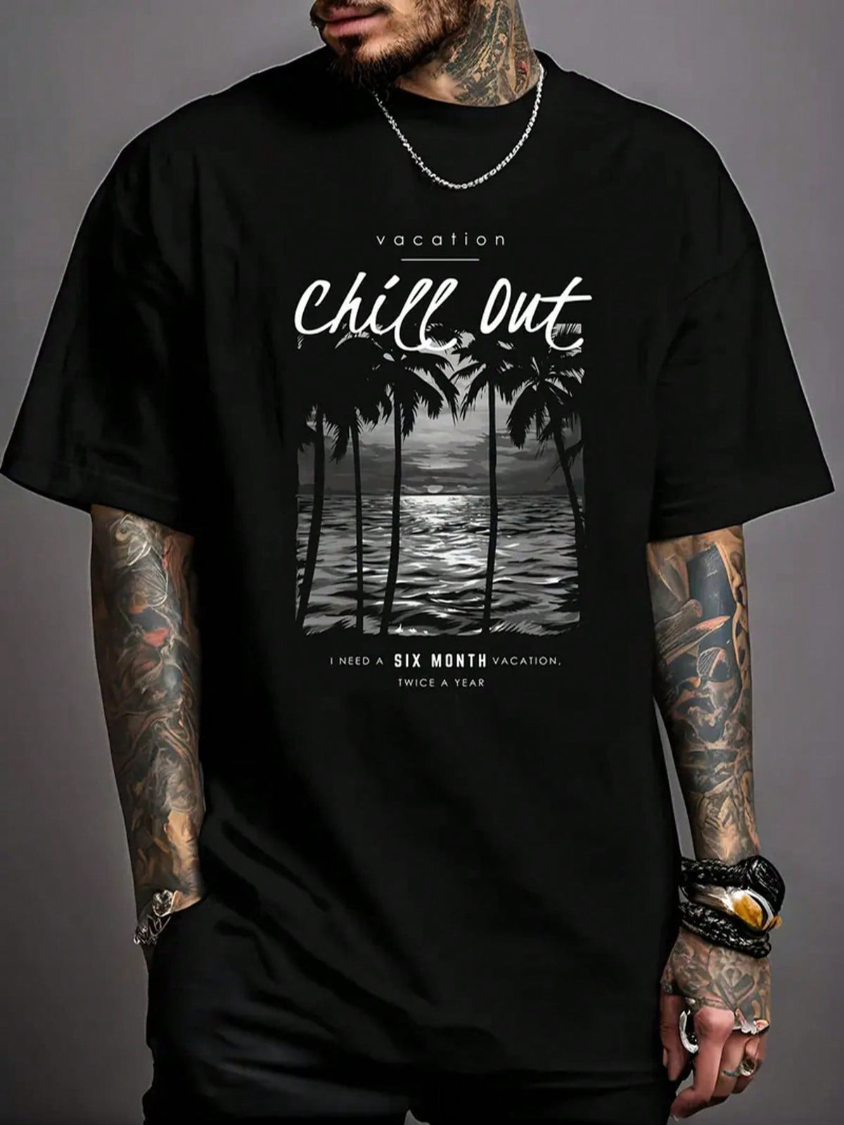 CAMISETA HOMBRE NEGRA CHILL OUT