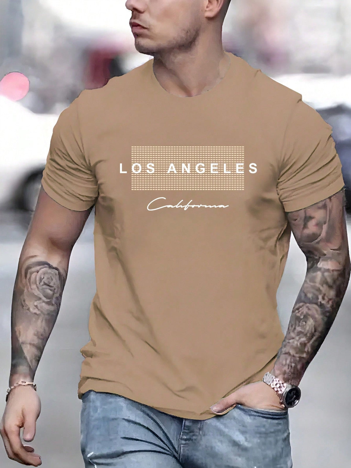 CAMISETA HOMBRE CAMEL LOS ANGELES PUNTOS