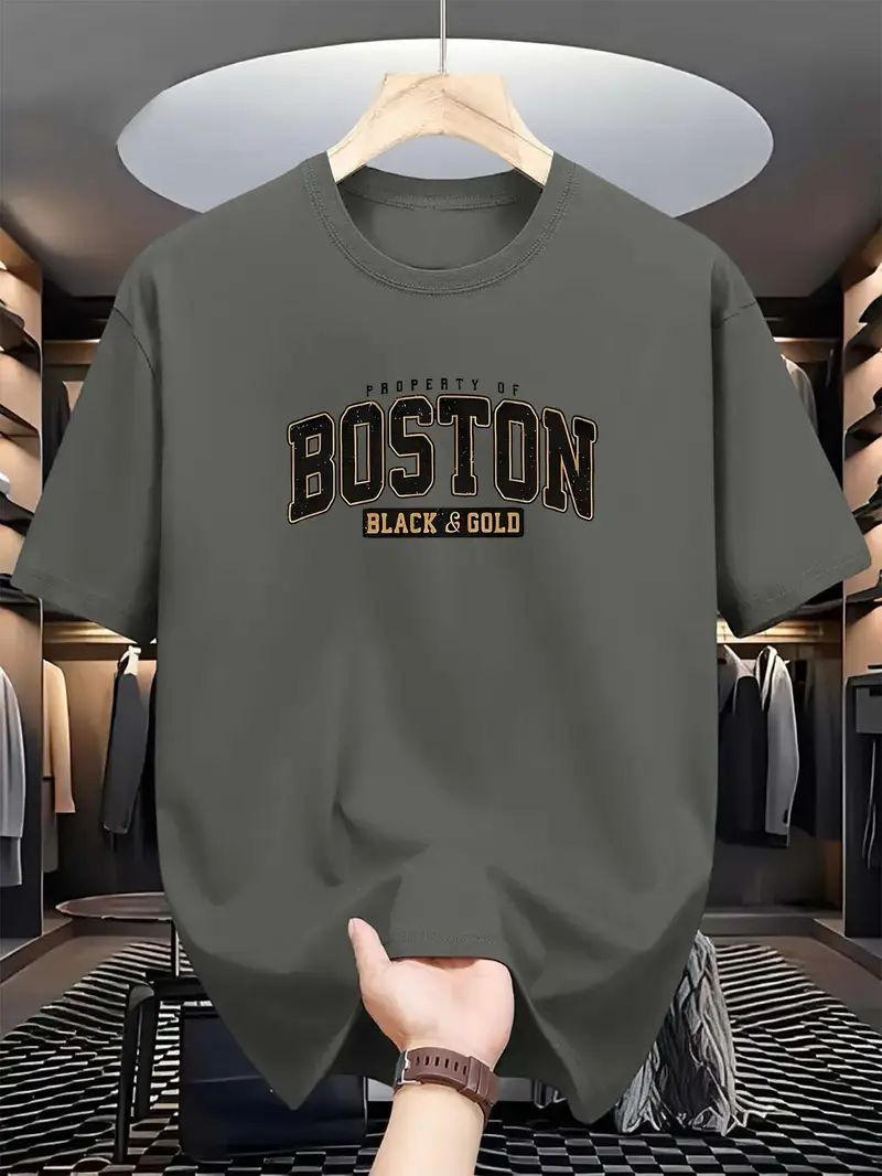 CAMISETA VERDE MILITAR HOMBRE BOSTON BLACK-GOLD