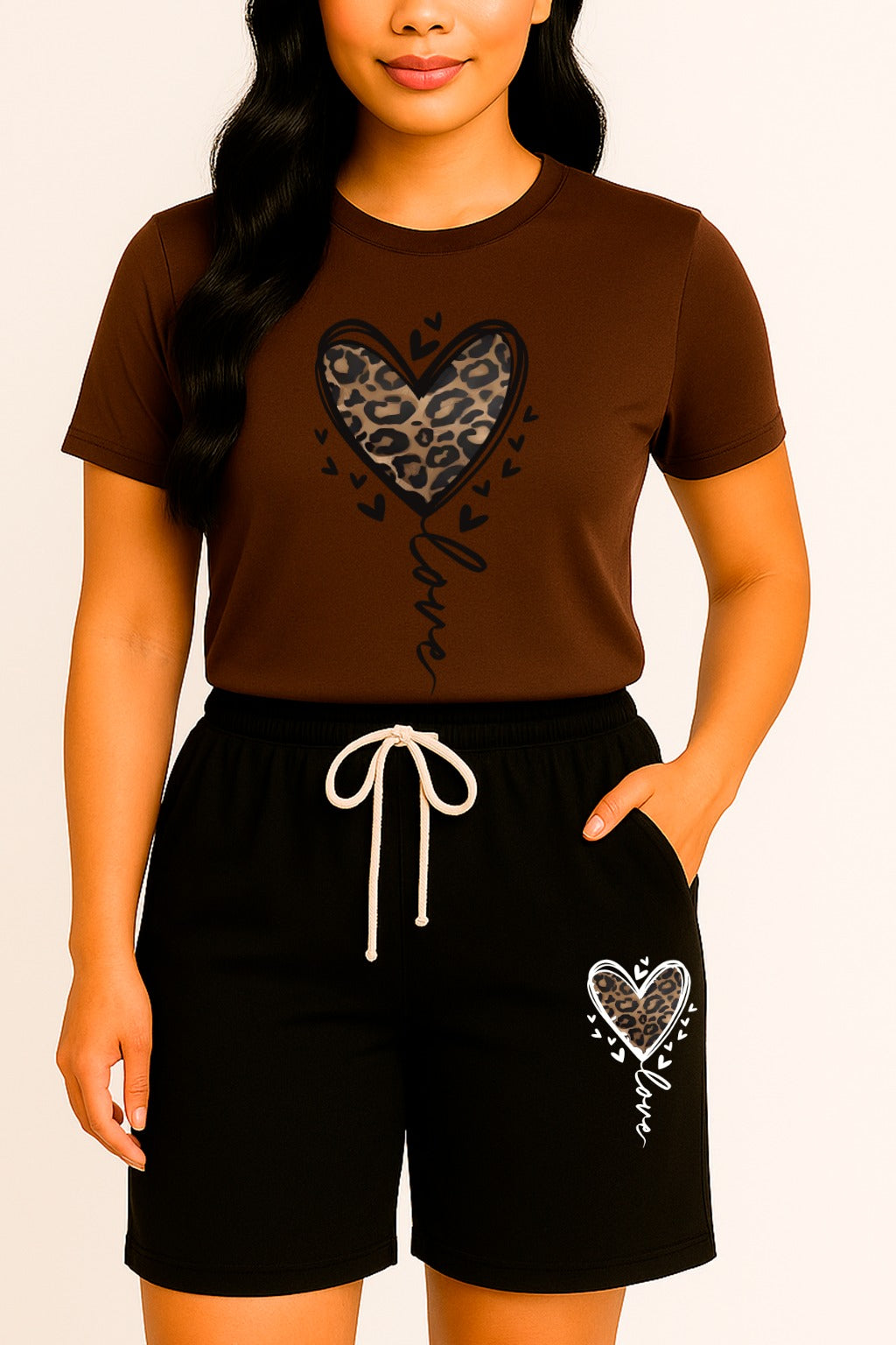 CONJUNTO DAMA CAFE LEOPARDO