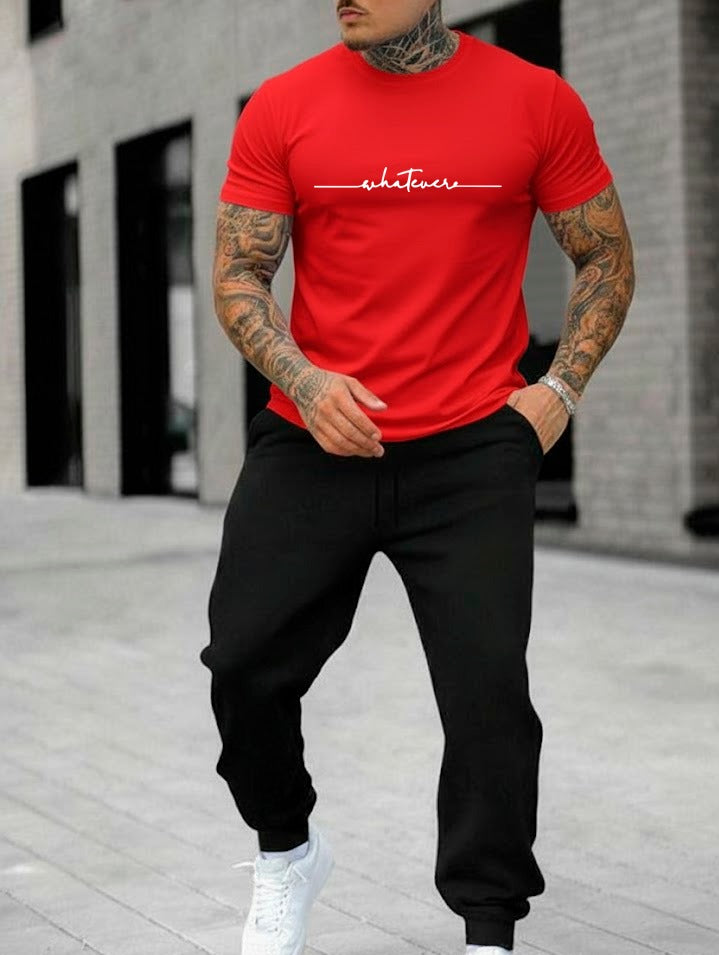 CONJUNTO HOMBRE JOGGER WHATEVER ROJA-NEGRO
