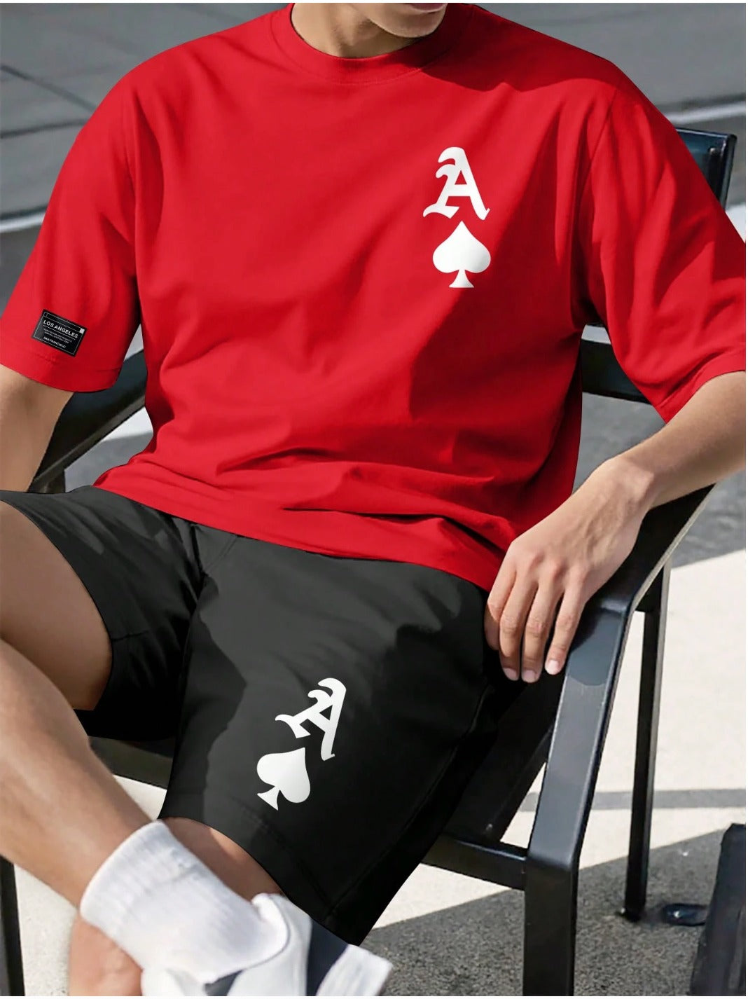 CONJUNTO HOMBRE A CORAZON ROJO-NEGRO
