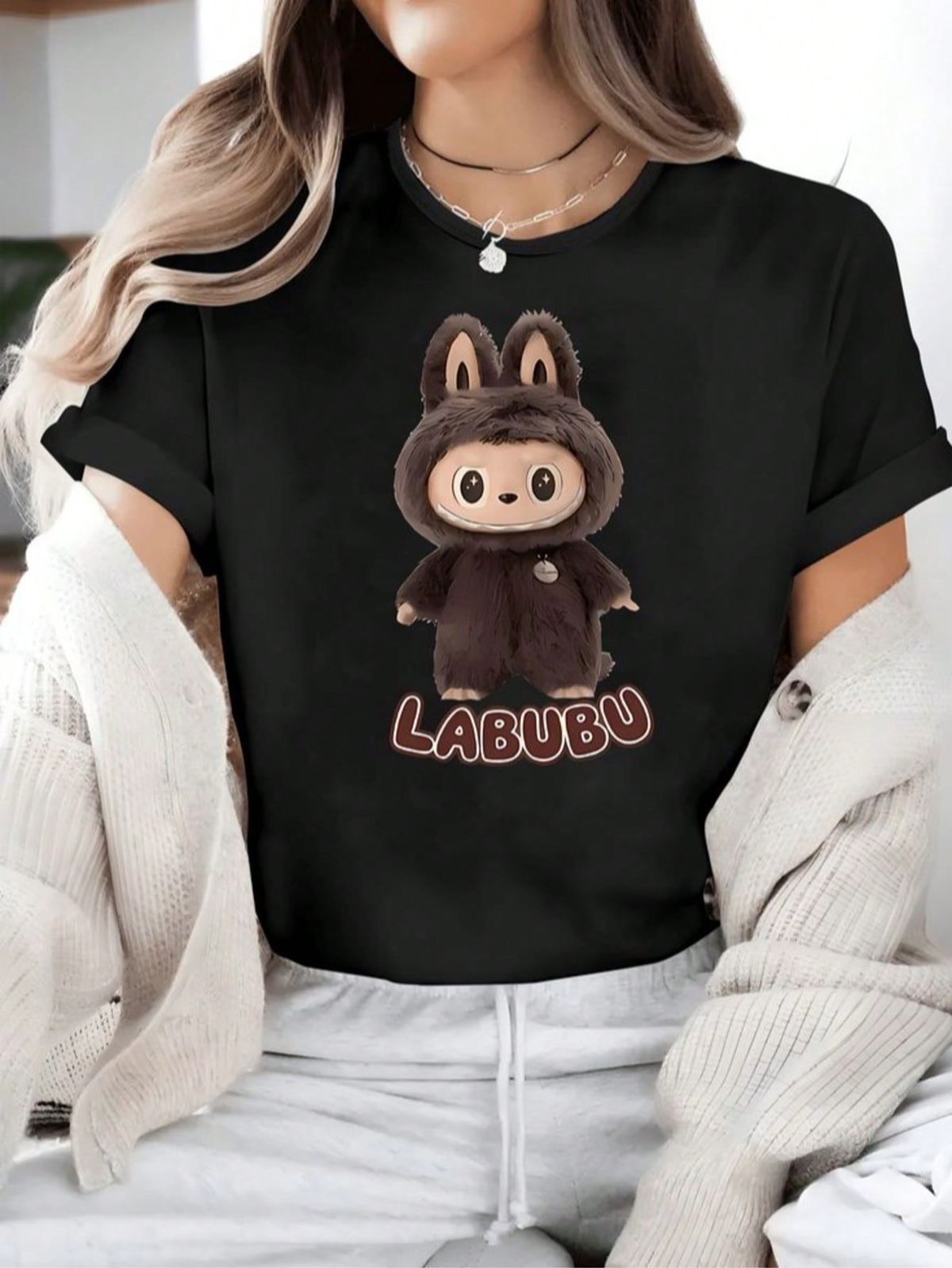 CAMISETA DAMA LABUBU CAFE