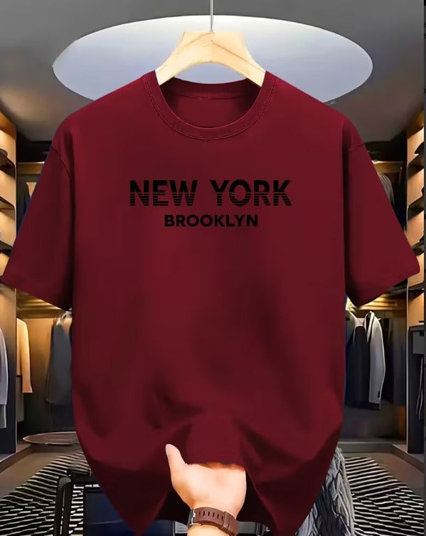 CAMISETA HOMBRE VINOTINTO NEW YORK BRONNKLYN