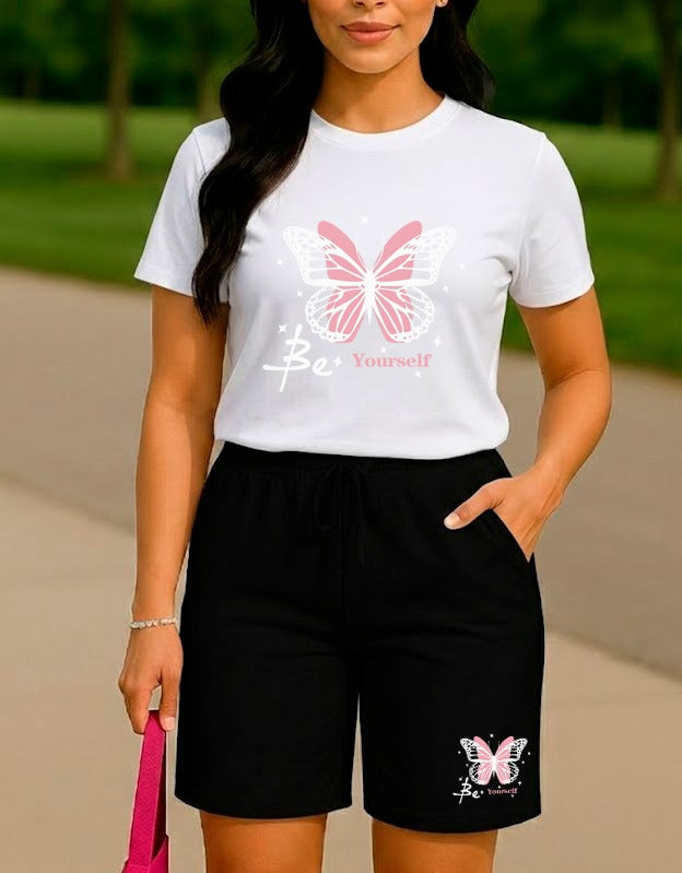 CAMISETA DAMA BLANCA MARIPOSA BE YOURSELF