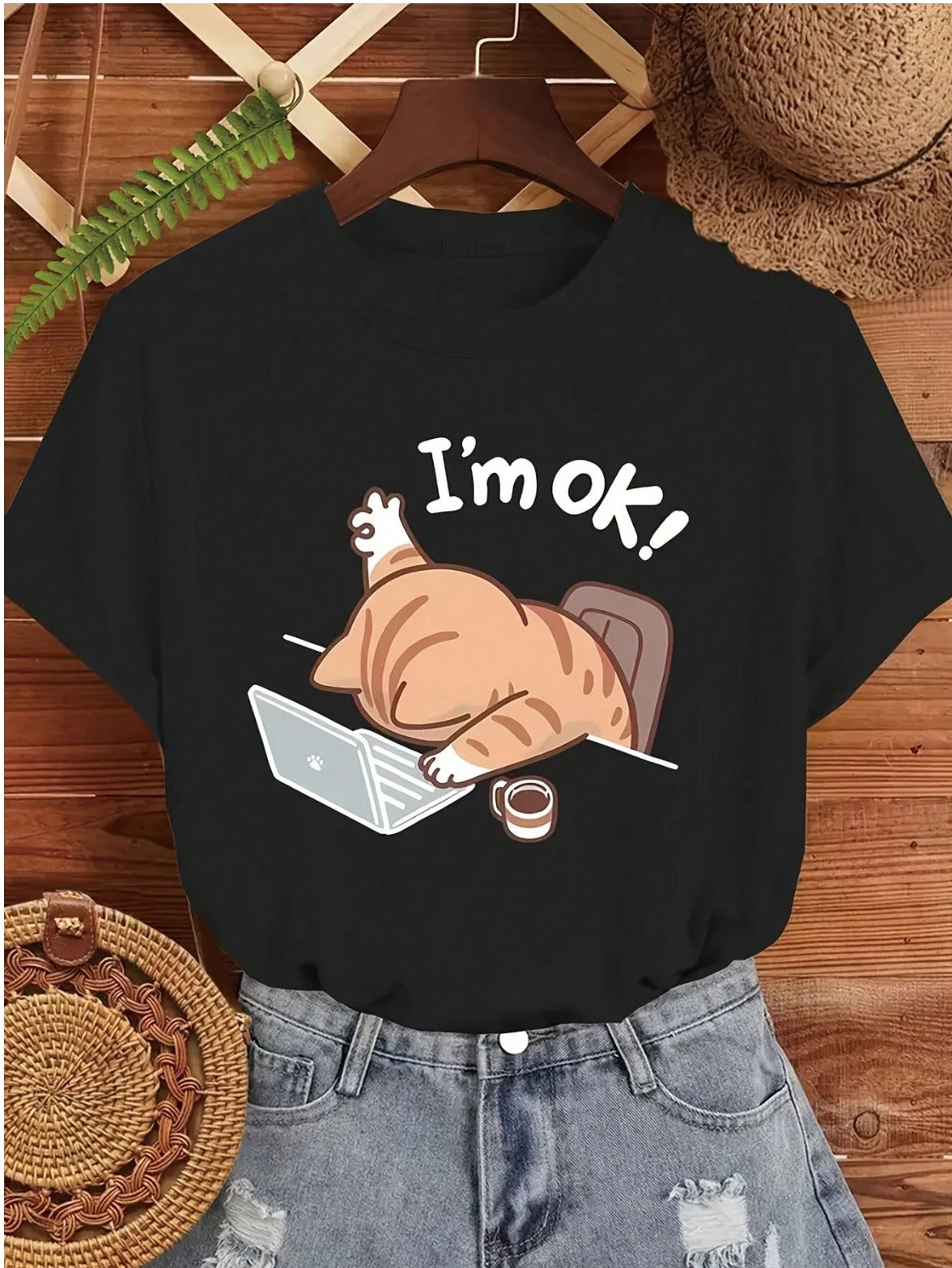 CAMISETA DAMA NEGRA I AM OK
