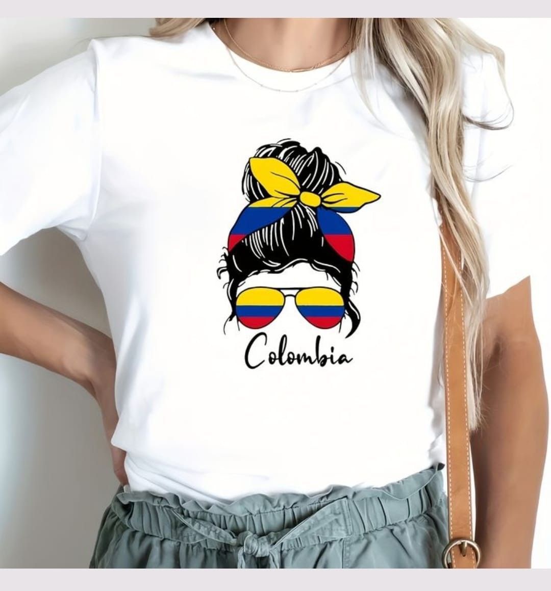 CAMISETA BLANCA DAMA GIRL COLOMBIA