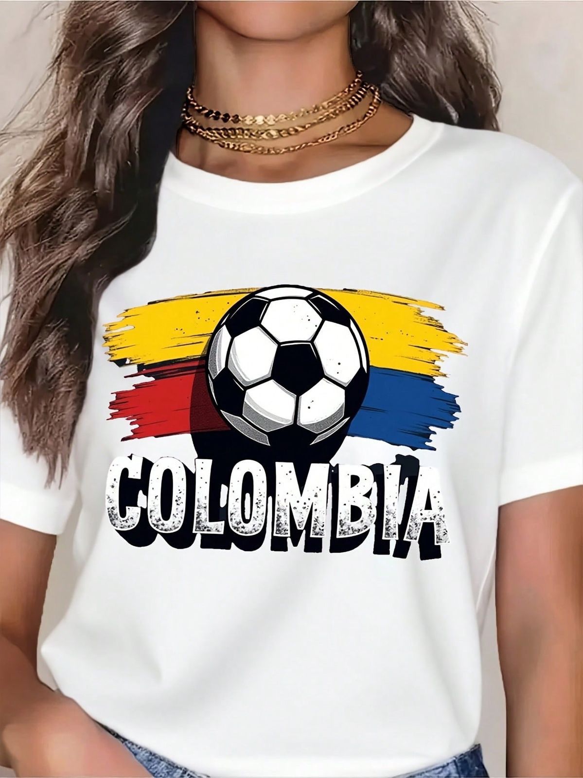 CAMISETA BLANCA DAMA BALON COLOMBIA