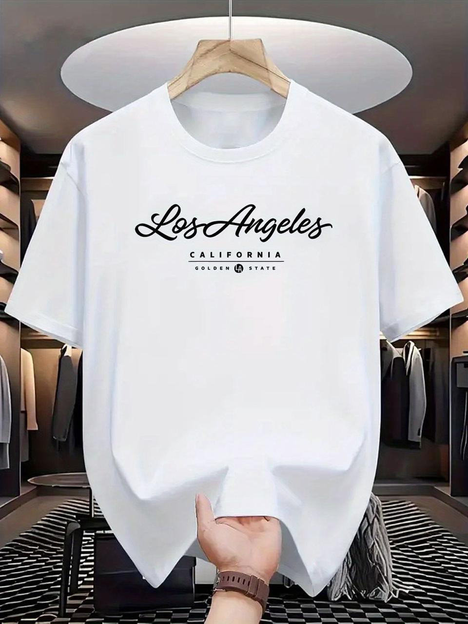 CAMISETA HOMBRE BLANCA LOS ANGELES GOLDEN