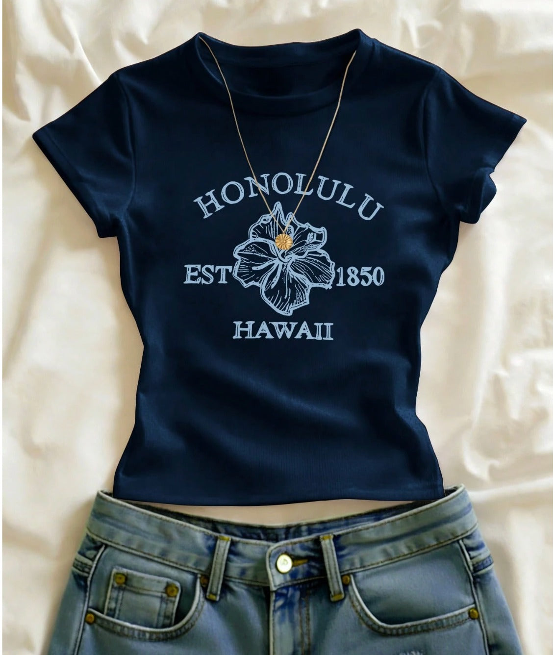 CAMISETA DAMA AZUL HONOLULU