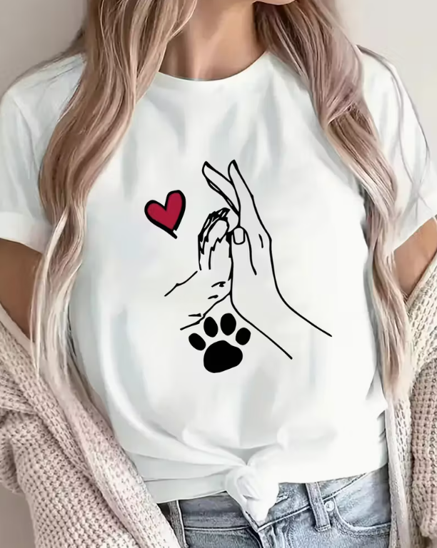 CAMISETA DAMA BLANCA MANO-PATICA