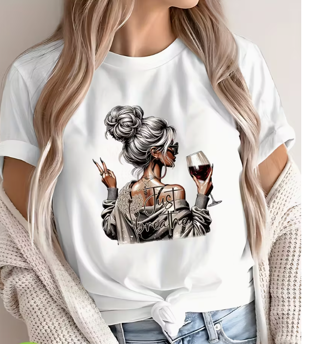CAMISETA DAMA BLANCA JUST BREATHE