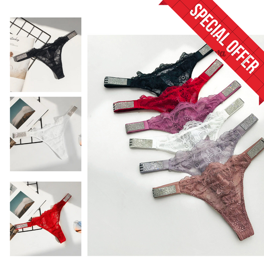 3 TANGA ENCAJE ESTILO EUROPEO