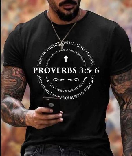 CAMISETA NEGRA PROVERBS 3:5:6