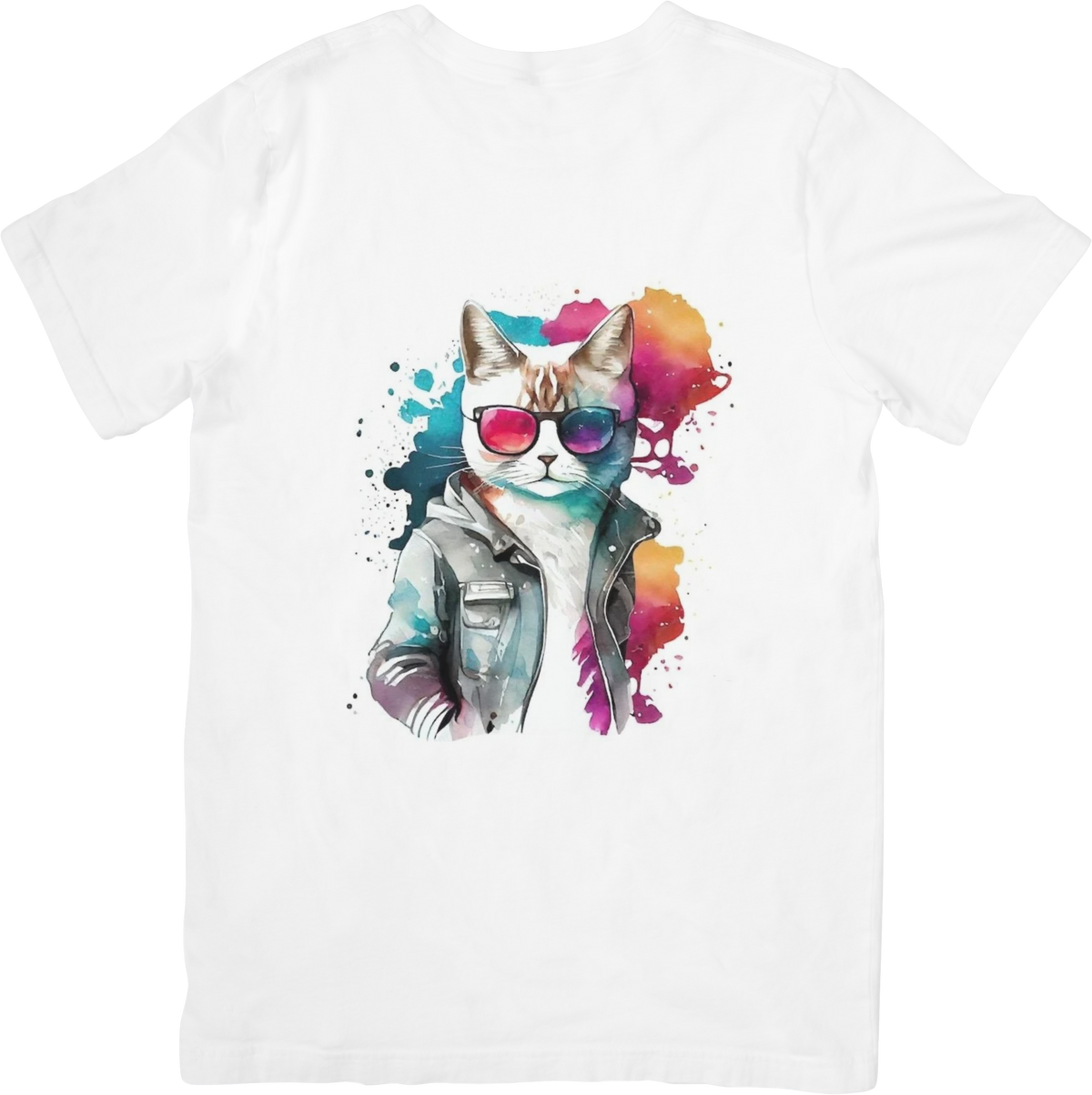 CAMISETA DAMA GATO ACUARELA