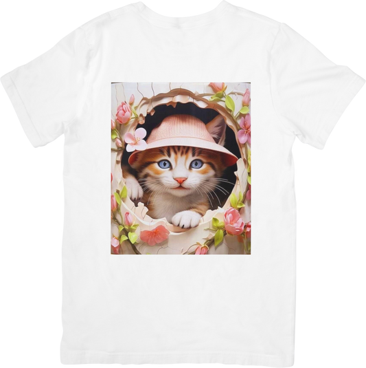CAMISETA DAMA GATA FLORAL