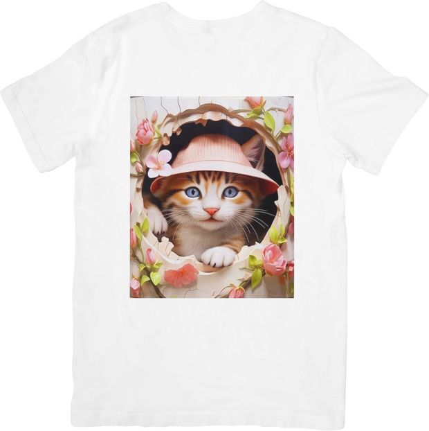 CAMISETA DAMA GATA FLORAL