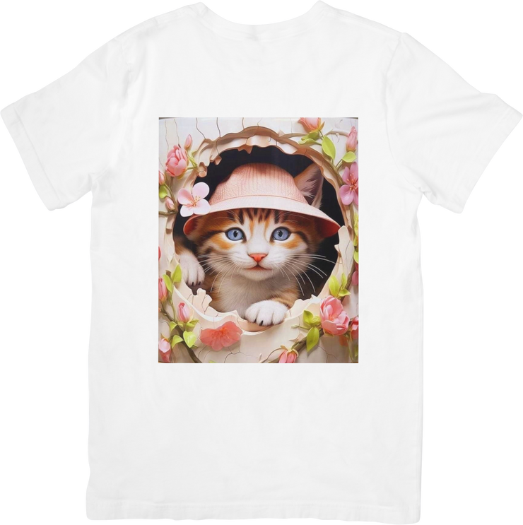 CAMISETA DAMA GATA FLORAL