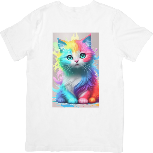 CAMISETA DAMA GATO COLORIDO