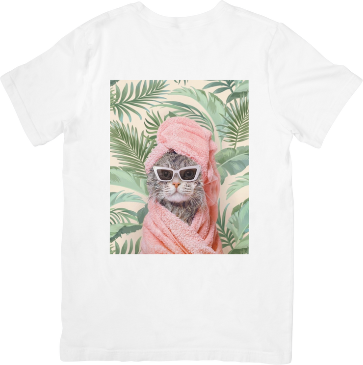 CAMISETA DAMA GATO BATHROOM