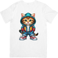 CAMISETA DAMA GATO AMARILLO COOL