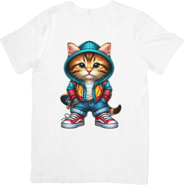 CAMISETA DAMA GATO AMARILLO COOL