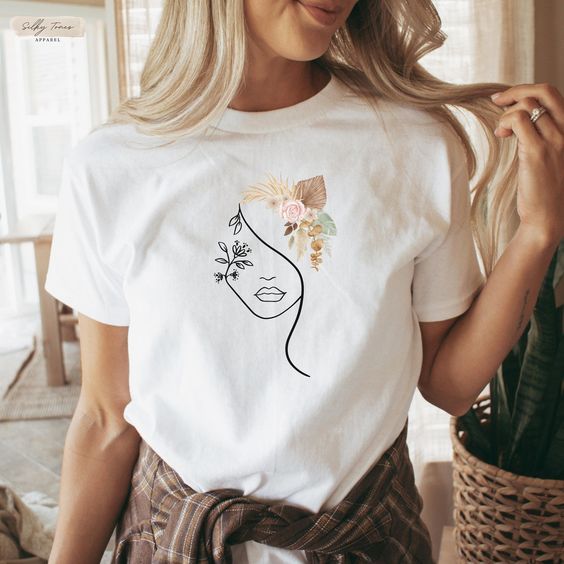 CAMISETA DAMA CARA FLORES