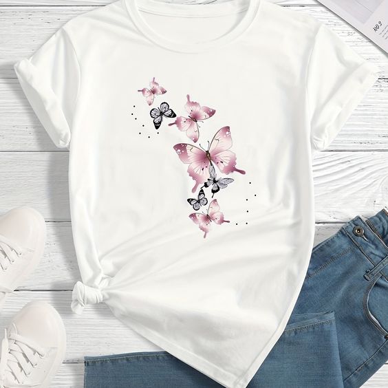 CAMISETA DAMA MARIPOSA DESTELLO