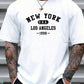 CAMISETA HOMBRE BLANCA NEW YORK USA LOS ANGELES