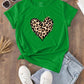 CAMISETA DAMA CORAZON LEOPARDO VERDE