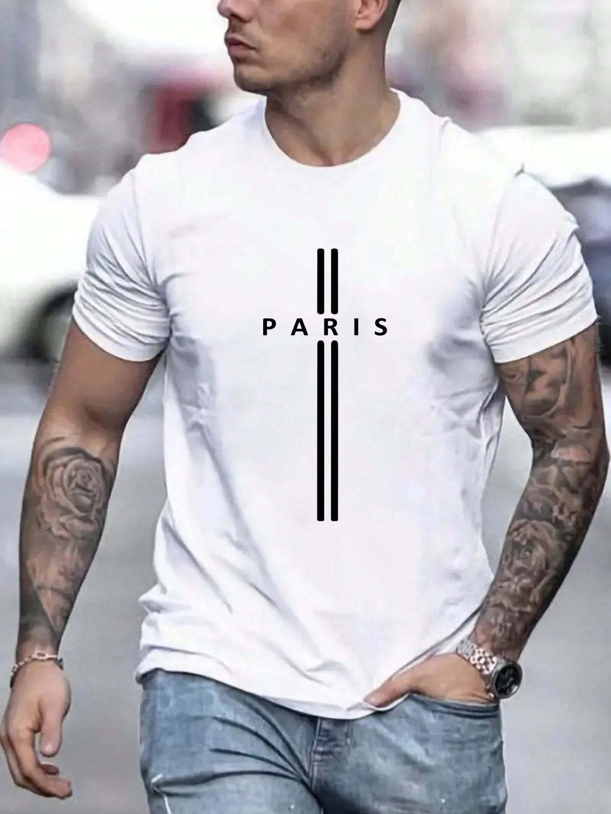 CAMISETA BLANCA CRUZ PARIS