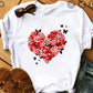 CAMISETA DAMA CORAZON FLORES