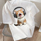 CAMISETA DAMA GATO CON AURICULARES