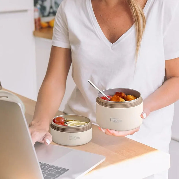 Lunch Box 4niveles Fiambrera Desmontable Con Cubiertos