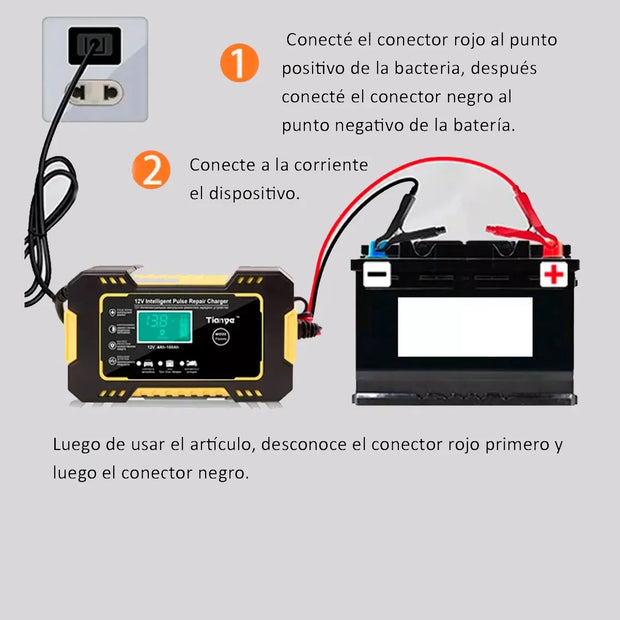Cargador Y Reparador Inteligente Para Batería 12v Carro/moto