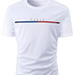 CAMISETA BLANCA PARIS LINEA AZUL ROJA 100