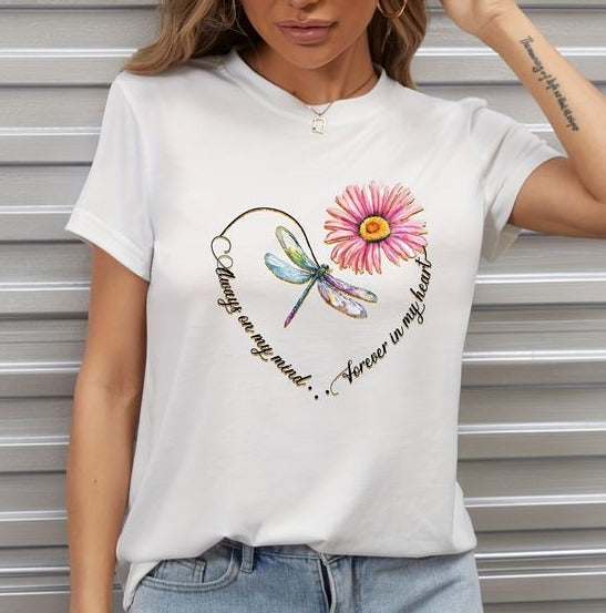 CAMISETA DAMA LIBELULA FLOR