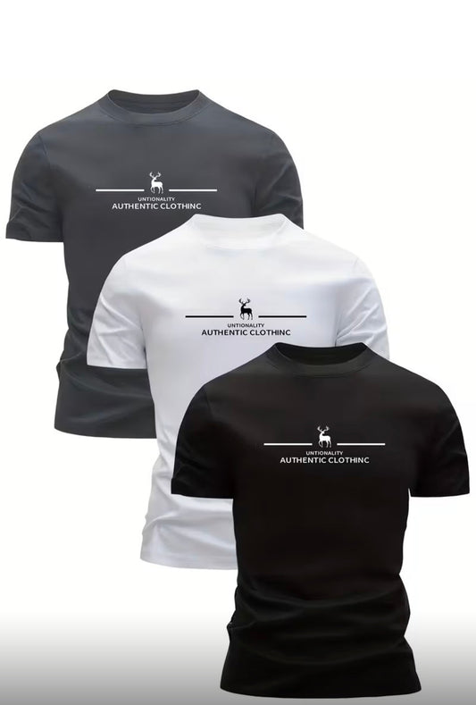 CAMISETA HOMBRE PACK DE 3 PARIS VENADOS