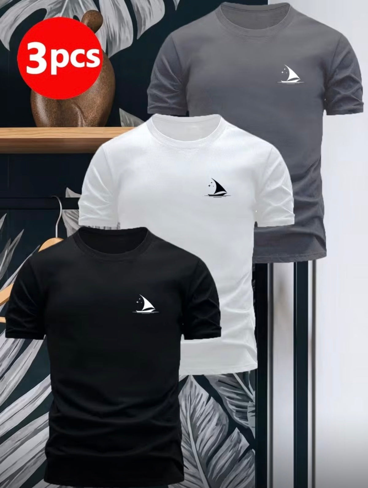 CAMISETA HOMBRE PACK DE 3 BARCO