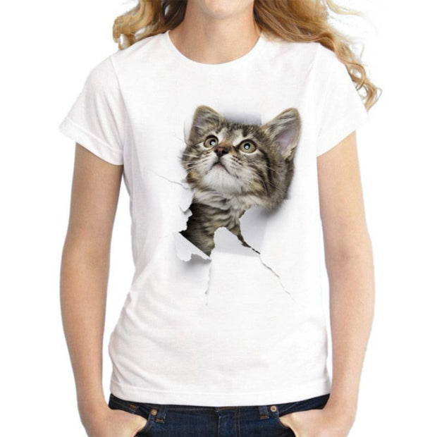 CAMISETA DAMA MIRADA GATO 308