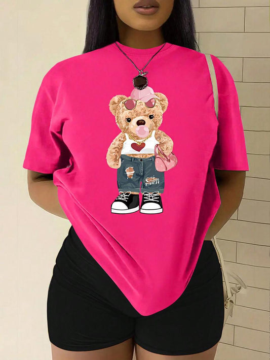 CAMISETA DAMA ROSADA OSO