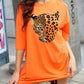 CAMISETA DAMA NARANJA LEOPARDO FACE