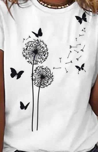 CAMISETA DAMA DIENTE DE LEON MARIPOSA