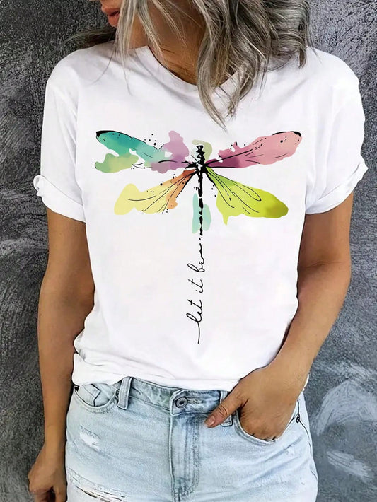 CAMISETA DAMA LIBELULA COLORES