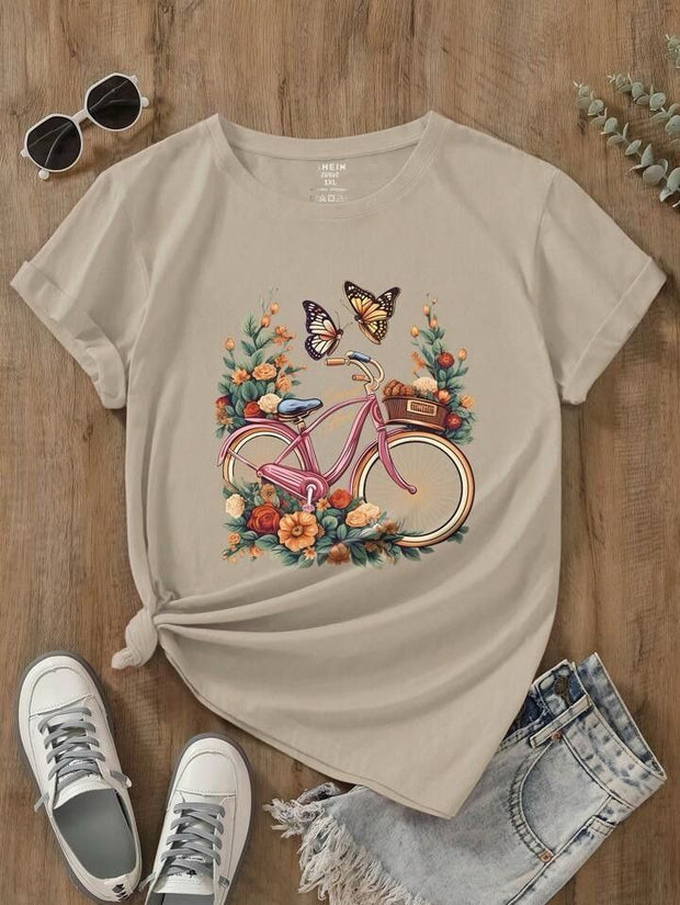 CAMISETA DAMA CAMEL BICI MARIPOSA